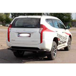 Задняя защита AK005 Черный (нерж. сталь) Mitsubishi Pajero Sport 2015- гг. фото 3