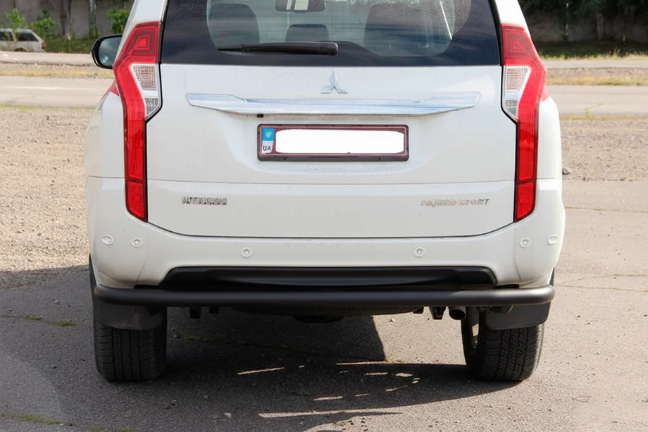 Mitsubishi Pajero Sport 2015- гг. Задняя защита AK005 Черный (нерж. сталь) Фото 4