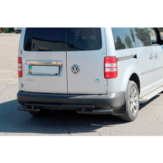 Задняя дуга AK003-2 Черная (2 шт., Нержавейка) Volkswagen Caddy 2010-2015 гг. фото 1