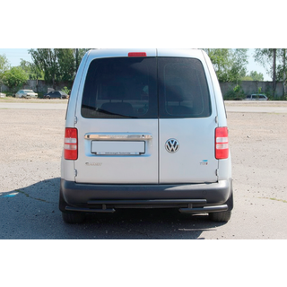 Задняя дуга AK003-2 Черная (2 шт., Нержавейка) Volkswagen Caddy 2010-2015 гг. фото 2