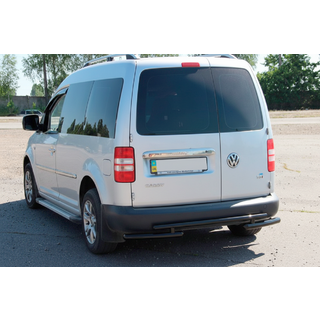 Задняя дуга AK003-2 Черная (2 шт., Нержавейка) Volkswagen Caddy 2010-2015 гг. фото 3