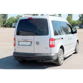 Задняя дуга AK003-2 Черная (2 шт., Нержавейка) Volkswagen Caddy 2010-2015 гг. фото 4
