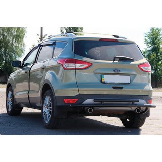 Задняя дуга AK002-2 Черная (нержавейка) Ford Kuga/Escape 2013-2019 гг. фото 1