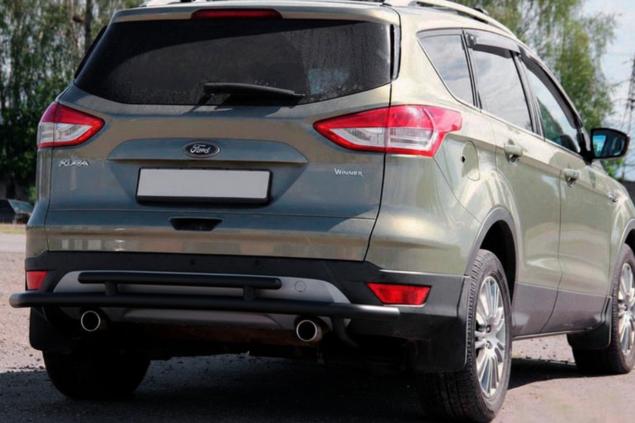 Ford Kuga/Escape 2013-2019 гг. Задняя дуга AK002-2 Черная (нержавейка) Фото 3