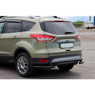 Задняя дуга AK002-3 Черная (нержавейка) Ford Kuga/Escape 2013-2019 гг. фото 3
