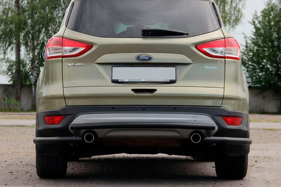 Ford Kuga/Escape 2013-2019 гг. Задняя дуга AK002-3 Черная (нержавейка) Фото 1