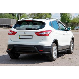 Задняя дуга AK007-Plus Черная (нерж. сталь) Nissan Qashqai 2014-2021 гг. фото 3