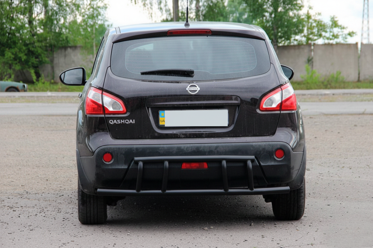 Задня дуга AK011 Black (нерж.) для Nissan Qashqai 2007-2010 рр