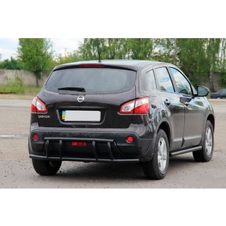 Задняя дуга AK011 Черная (нерж.) Nissan Qashqai 2007-2010 гг. фото 2
