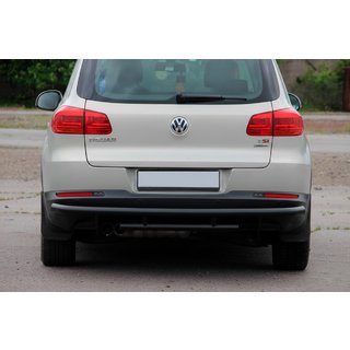 Задняя защита AK002-2 Черный (нерж. сталь) Volkswagen Tiguan 2007-2016 гг. фото 2