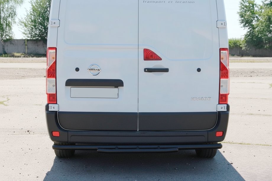 Opel Movano 2010-2021 гг. Задняя дуга AK008 Черная (нерж. сталь) Фото 2