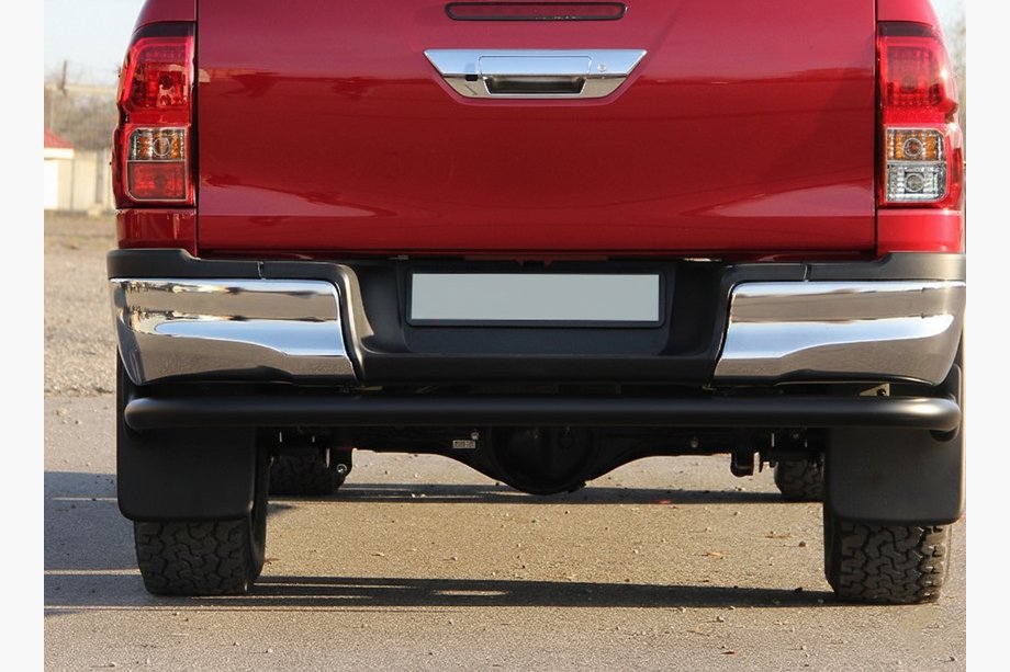 Toyota Hilux 2015- гг. Задняя дуга AK005-2 Черная (Нержавеющая сталь) Фото 2
