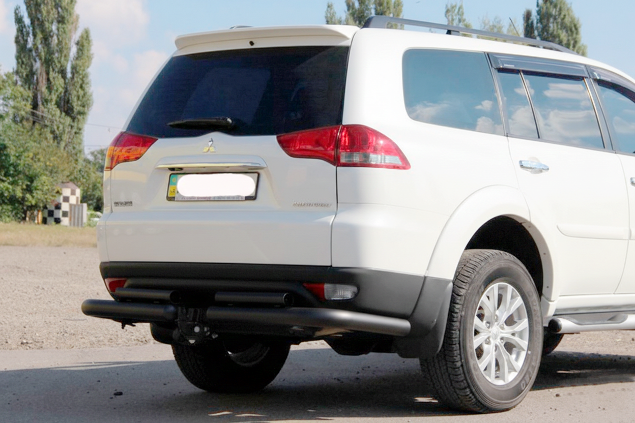 Задній захист AK003-Special Black (2 шт., нерж) для Mitsubishi Pajero Sport 2008-2015 рр