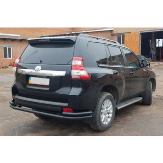 Задняя дуга AK005-2 Черная (нержавейка) Toyota Land Cruiser Prado 150 2009-2023 гг. фото 4