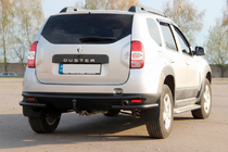 Renault Duster 2008–2017 гг. Задняя дуга AK005-Special Black (нержавеющая сталь) фото 1