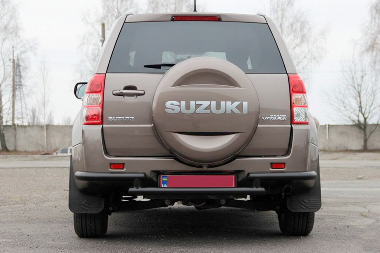Задній захист AK003-2 Black (нерж) для Suzuki Grand Vitara 2005-2017 рр