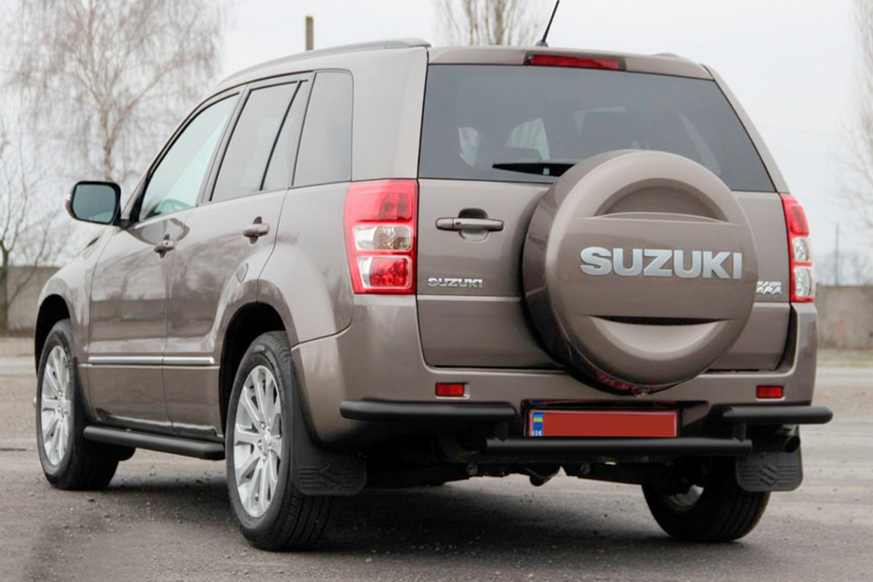 Задній захист AK003-2 Black (нерж) для Suzuki Grand Vitara 2005-2017 рр - фото 3