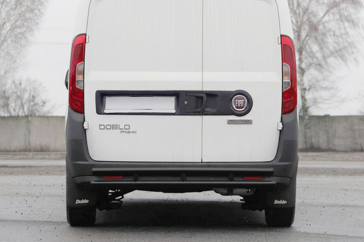 Задня дуга AK002/1-Подвійний Black (нерж.) для Fiat Doblo II 2010-2022 рр