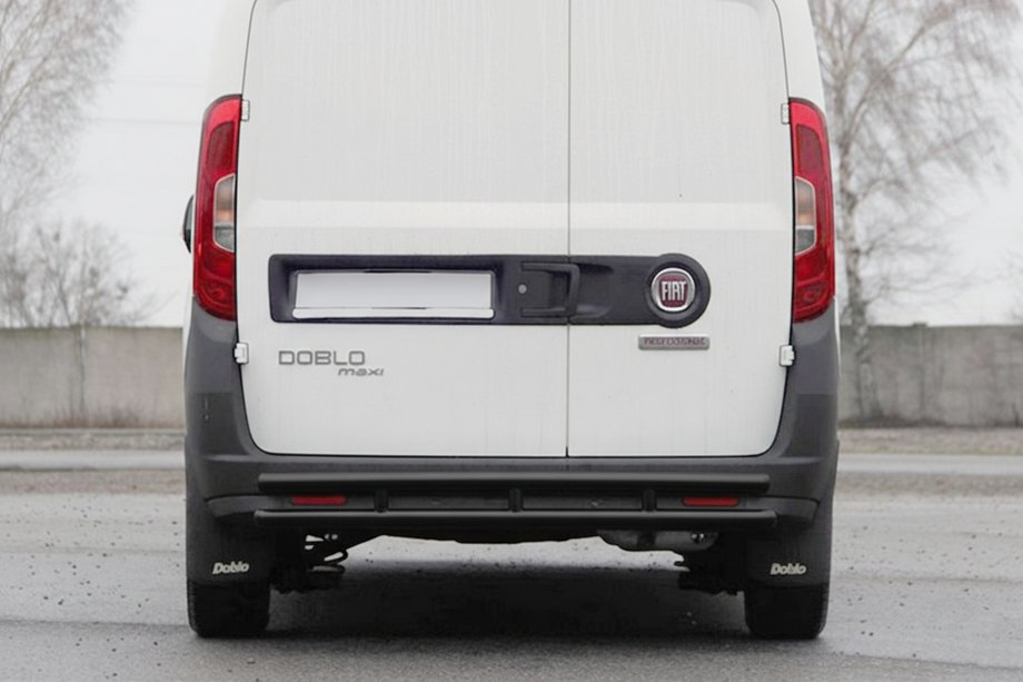 Opel Combo 2012-2018 гг. Задняя дуга AK002/1-Двойная Black (нерж.) Фото 1