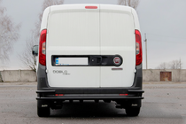 Opel Combo 2012-2018 гг. Задняя дуга AK005/2-Двойная Black (нерж.) фото 1