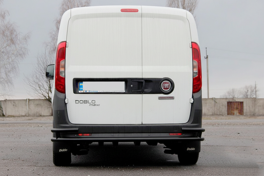 Opel Combo 2012-2018 гг. Задняя дуга AK005/2-Двойная Black (нерж.) Image