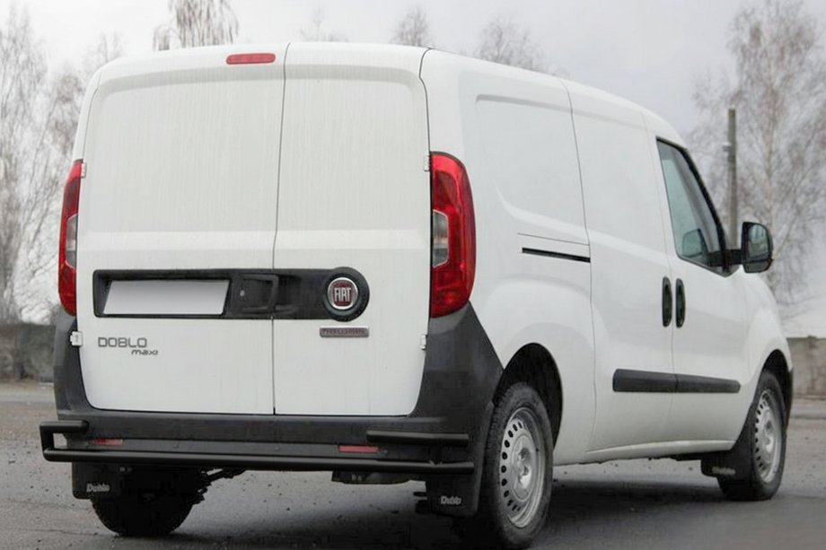 Opel Combo 2012-2018 гг. Задняя дуга AK005/2-Двойная Black (нерж.) Фото 3