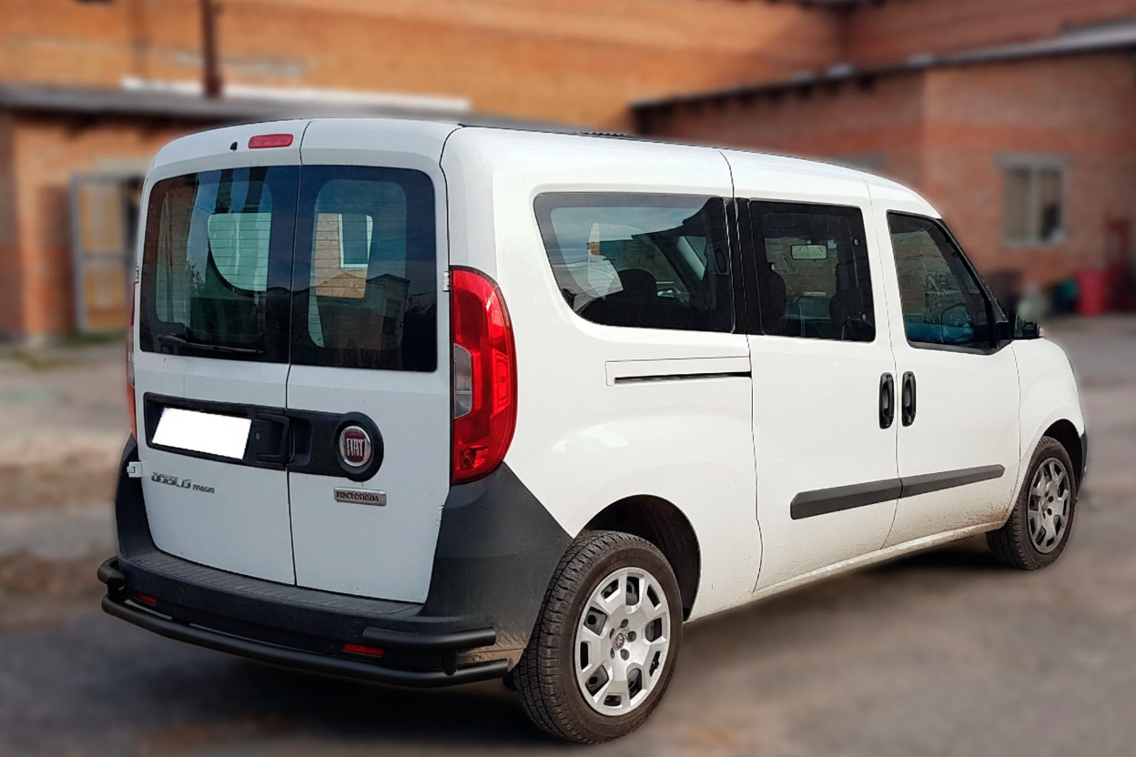 Задня дуга AK005/2-Подвійний Black (нерж.) для Fiat Doblo II 2010-2022 рр