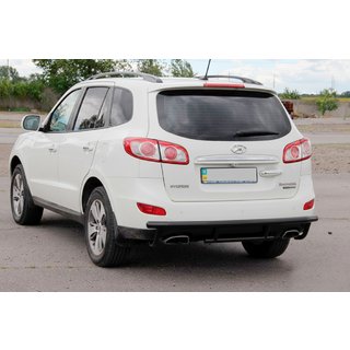 Задняя дуга AK002-2 Черная (Нержавеющая сталь) Hyundai Santa Fe 2 2006-2012 гг. фото 3