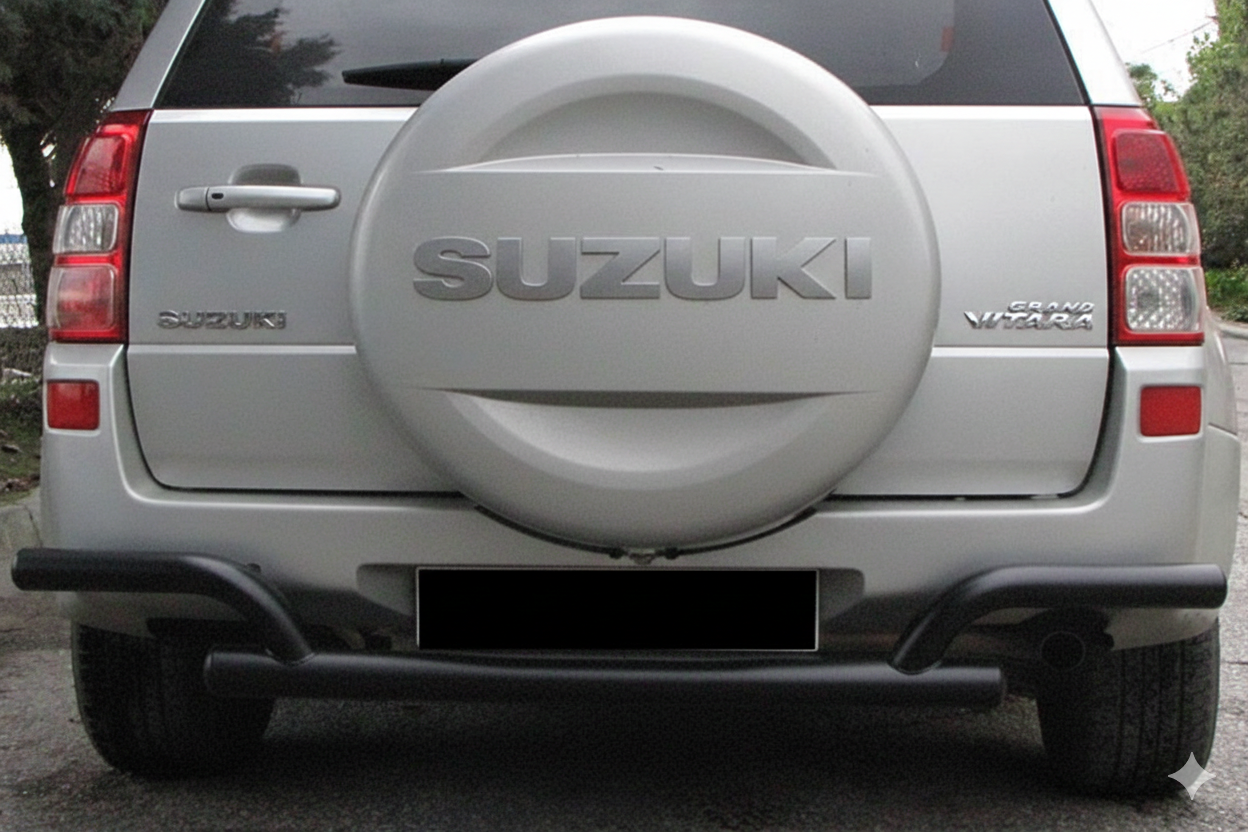 Задній захист AK005-2 Black (нерж) для Suzuki Grand Vitara 2005-2017 рр