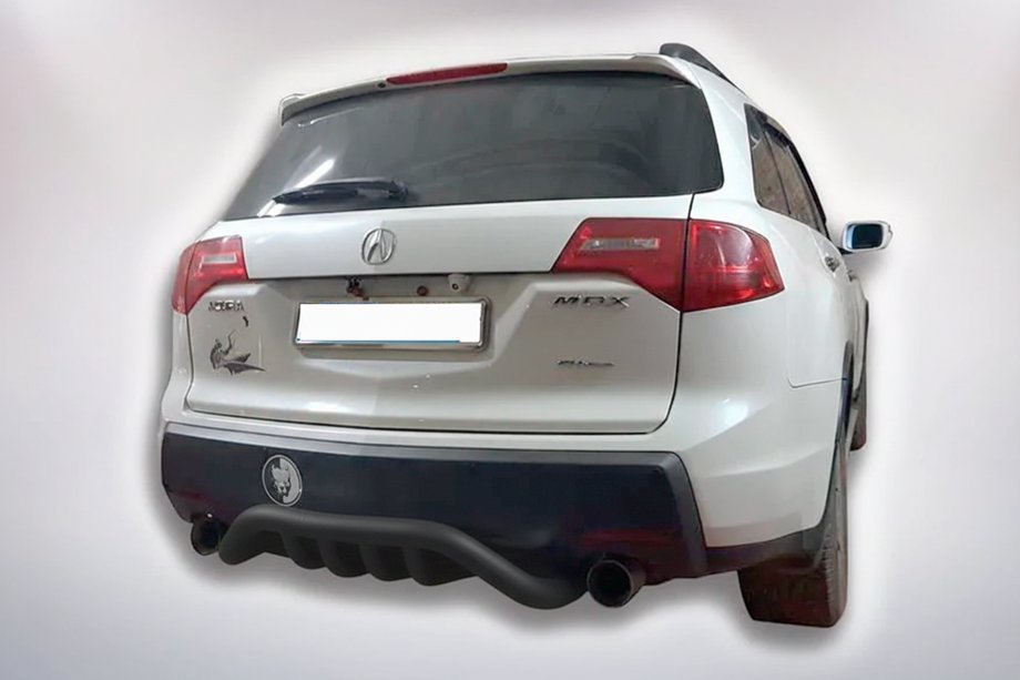 Acura MDX 2007-2013 гг. Задняя защита B1-47 Черная (нержавейка) Фото 4