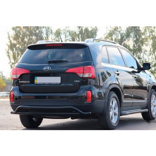 Задняя дуга AK007-2 Черная (нерж. сталь) Kia Sorento II XM 2009-2014 гг. фото 1