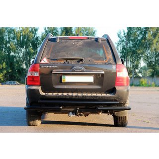 Задняя дуга AK007 Черная (нерж. сталь) Kia Sportage 2004-2010 гг. фото 3