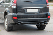 Toyota Land Cruiser Prado 120 2002-2009 гг. Задняя защита AK008-1 Черный фото 5