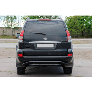 Задняя защита AK008-1 Черный Toyota Land Cruiser Prado 120 2002-2009 гг. фото 2