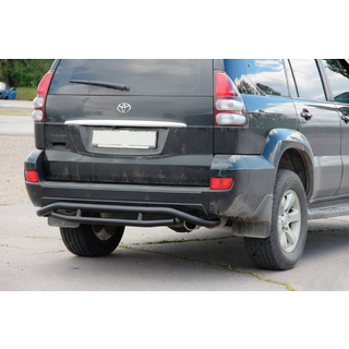 Задняя защита AK008-1 Черный Toyota Land Cruiser Prado 120 2002-2009 гг. фото 4