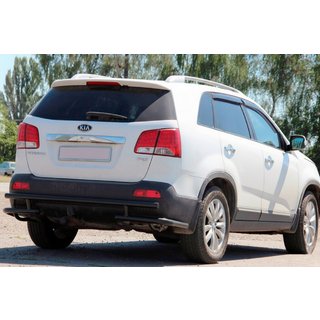 Задняя дуга AK003-2 Черная (Нержавейка) Kia Sorento II XM 2009-2014 гг. фото 3