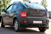 SsangYong Action 2005-2018 гг. Задняя защита AK005-2 Черный (нерж. сталь) фото 1