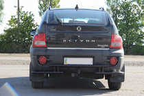 SsangYong Action 2005-2018 гг. Задняя защита AK005-2 Черный (нерж. сталь) фото 3
