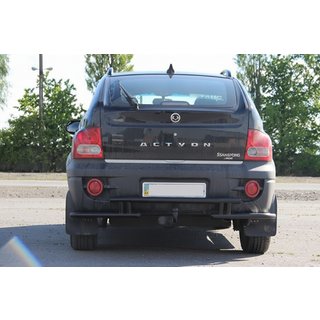 Задняя защита AK005-2 Черный (нерж. сталь) SsangYong Action 2005-2018 гг. фото 3