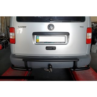 Задняя дуга AK003-3 Черная (2 шт., Нержавейка) Volkswagen Caddy 2004-2010 гг. фото 1