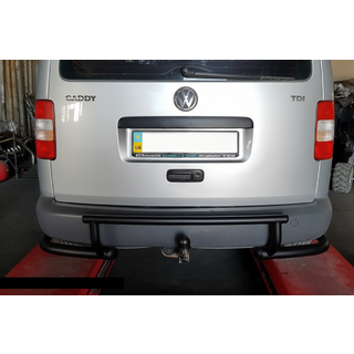 Задняя дуга AK003-3 Черная (2 шт., Нержавейка) Volkswagen Caddy 2010-2015 гг. фото 1