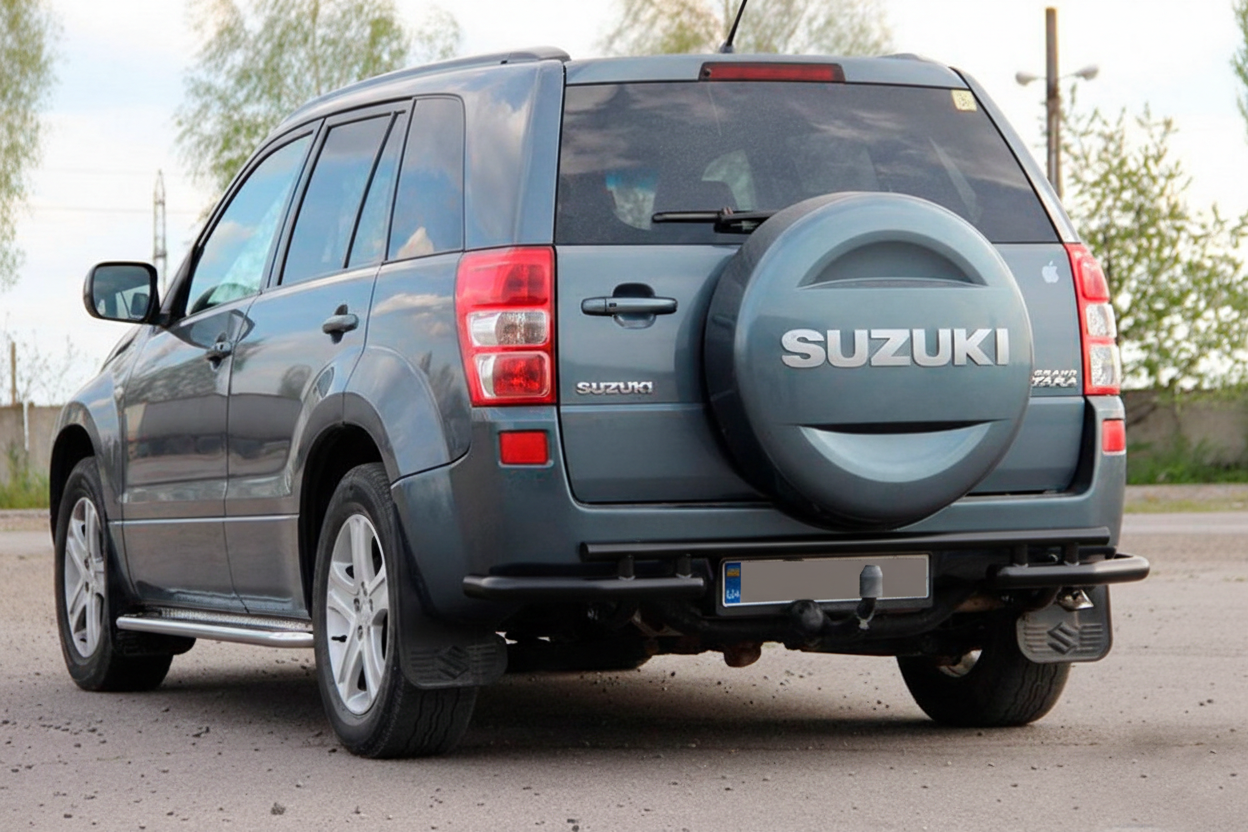 Задній захист AK005-3 Black (нерж) для Suzuki Grand Vitara 2005-2017 рр