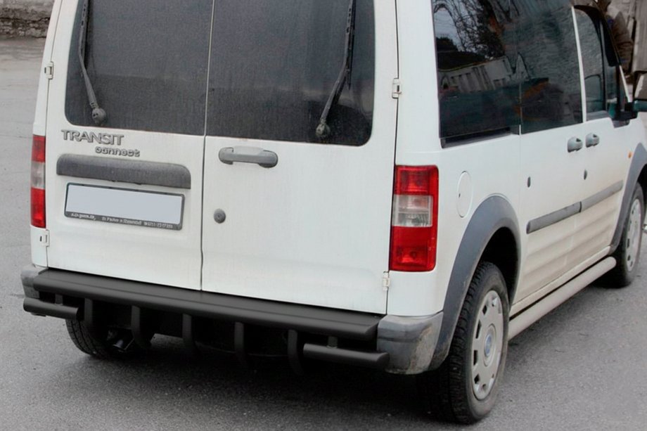 Ford Connect 2006–2009 гг. Задняя дуга AK-design Черная (нерж. сталь) Фото 2
