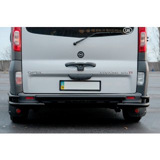 Задняя защита AK-Special Black (нержавейка) Nissan Primastar 2002-2014 гг. фото 2