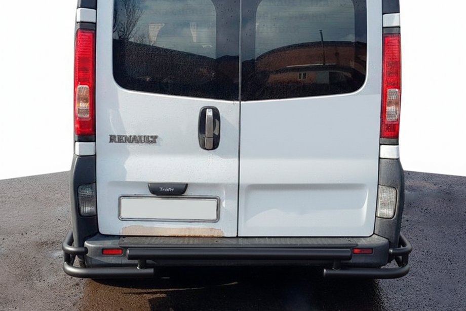 Nissan Primastar 2002-2014 гг. Задняя защита AK-Special Black (нержавейка) Фото 4