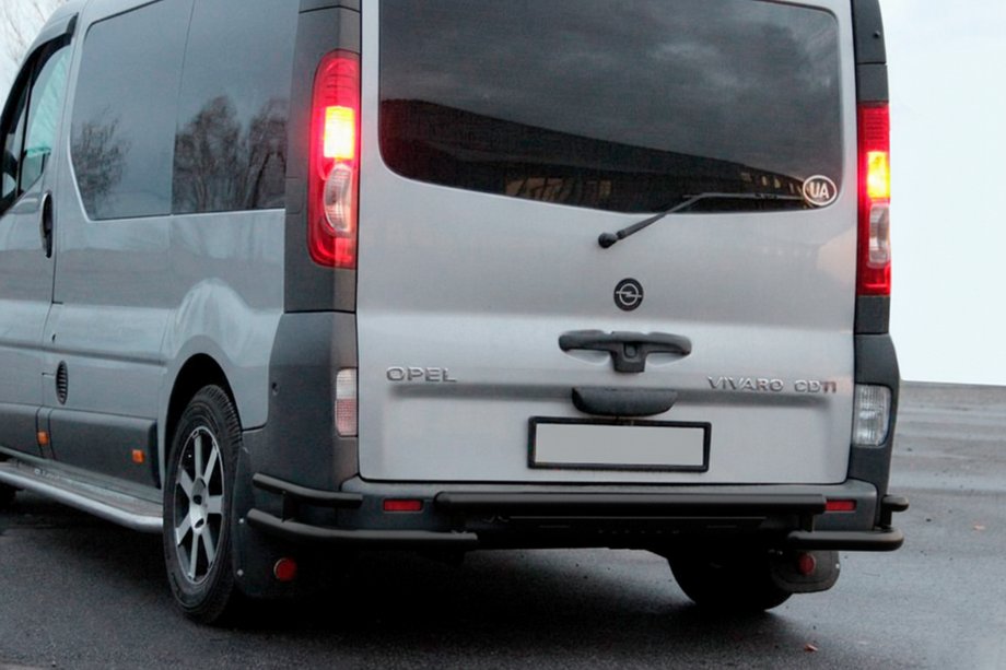 Opel Vivaro 2001–2015 гг. Задняя защита AK-Special Black (нержавейка) Фото 4