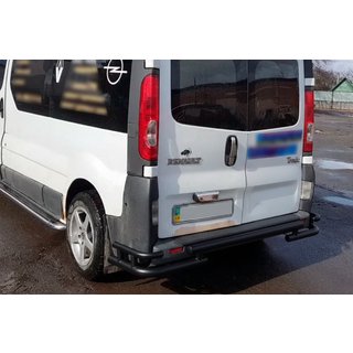 Задняя защита AK-Special Black (нержавейка) Renault Trafic 2001–2015 гг. фото 1