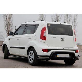 Задняя защита AK007-2 Черный (нерж. сталь) Kia Soul II 2013-2018 гг. фото 1