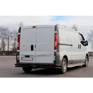 Задняя защита AK003-Plus-2 Черный (нержавейка) Opel Vivaro 2001–2015 гг. фото 1