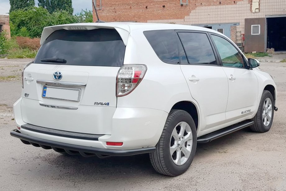 Toyota Rav 4 2006-2013 гг. Задняя защитная дуга AK005-15 Black (только для EV, 2 шт., нерж.) Фото 4
